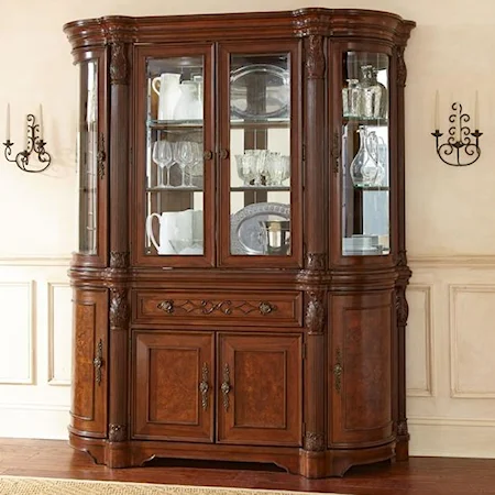 Buffet and Hutch with 4 Glass Doors